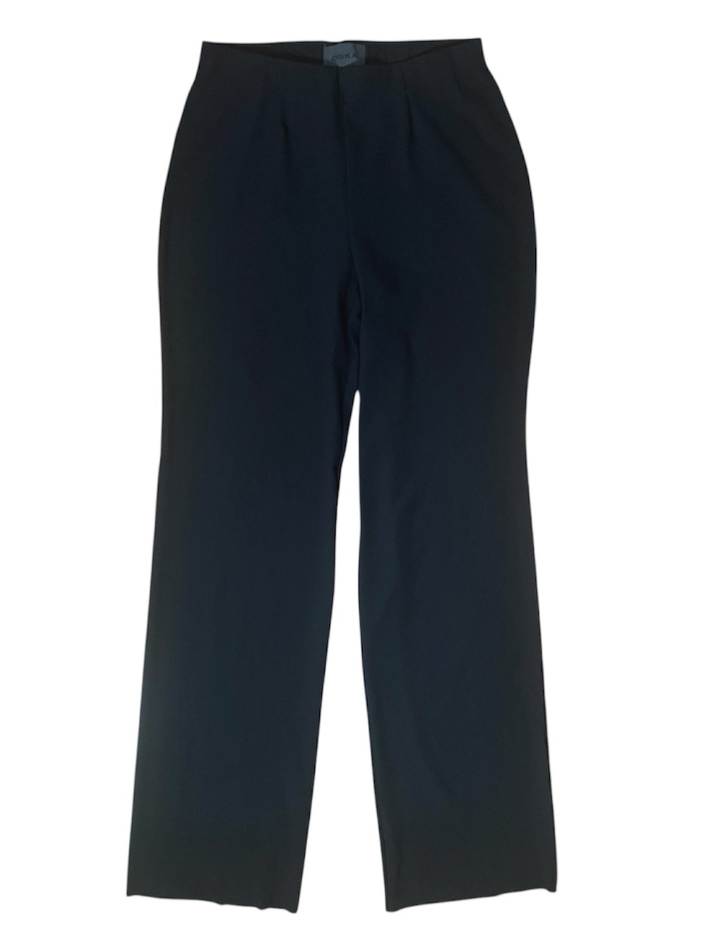 OSKA Size 1 Black Pull On Straight Leg Pants Minimalist Lagenlook Women